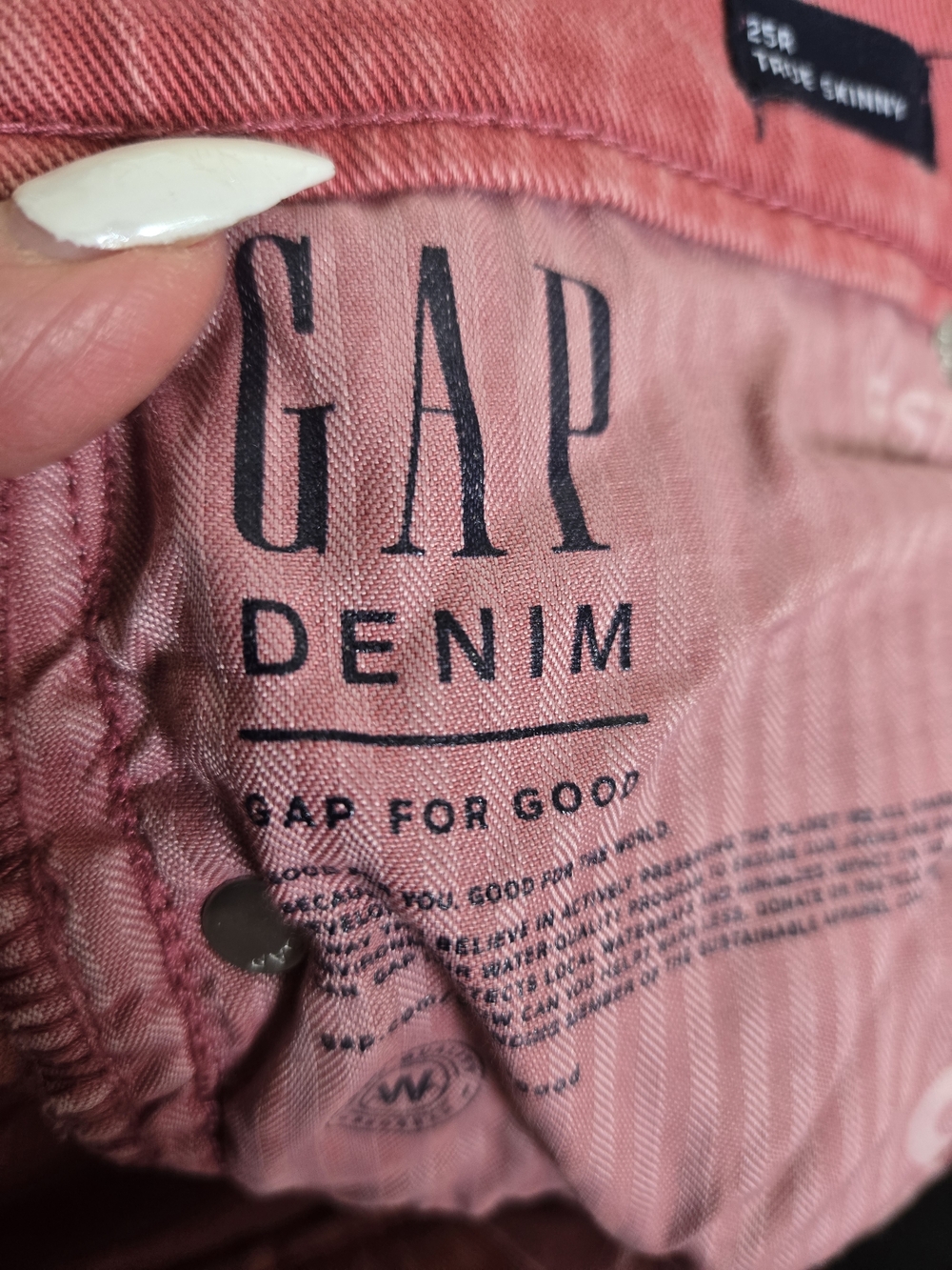GAP High-Rise  Skinny Jeans in Dusty Rose - Frayed Ankle- 4th Of July! Women 25R - Picture 9 of 16